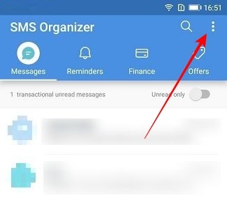 Backup Texts Sms Organizer Dots Menu