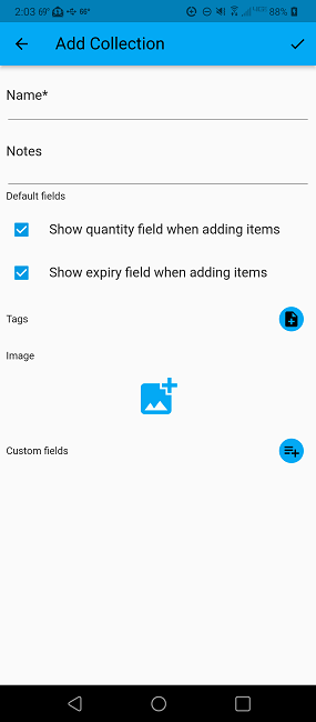 Setting up a new collection in My Collections.