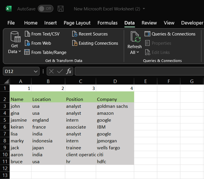 Columns Are Sorted Successfully Sorted