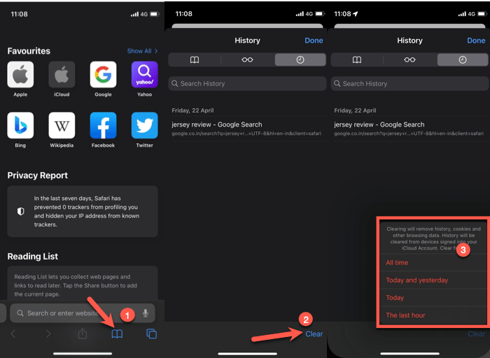 Delete History Safari