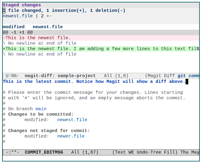 Emacs Magit 12 Sample Git Commit