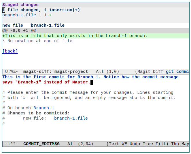 Emacs Magit 17 New Branch Commit