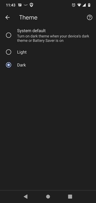 Enable Dark Mode Chrome Android