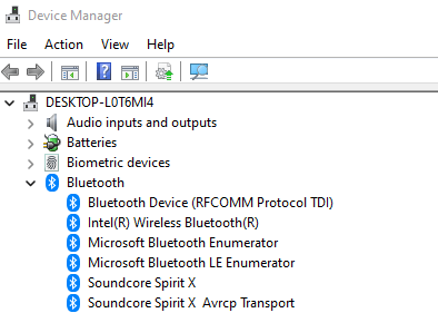 File Sharing Bluetooth Driver Check Step 2