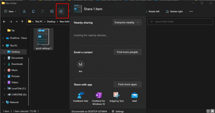 File Sharing Send File Step 2