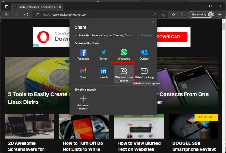 File Sharing Share Link Step 2