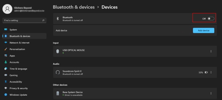 File Sharing Toggle Bluetooth Step 2