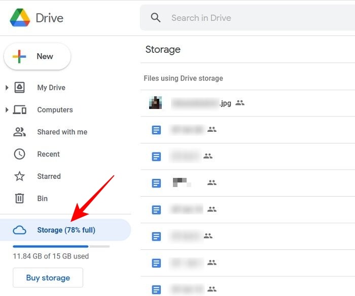 Google Storage Drive Large Files