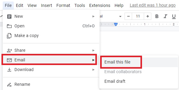 How To Efficiently Share Or Send Google Docs Via Email Email This File