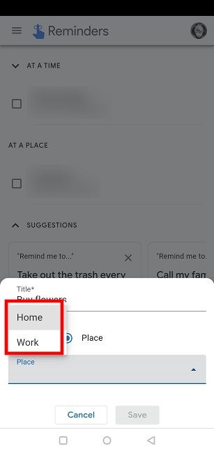 Location Based Reminders Android Google Place Work Home