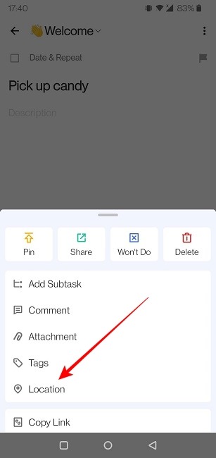 Location Based Reminders Android Tick Tick Select Now