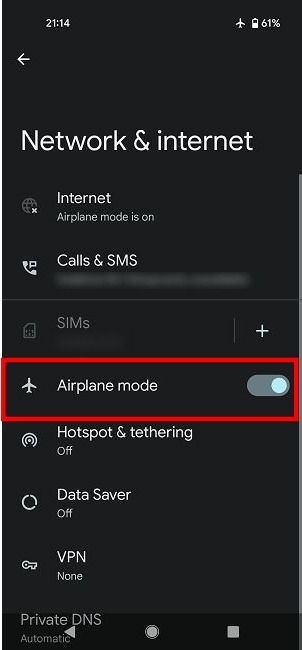 Recover Sms Airplane Mode Toggle Enabled