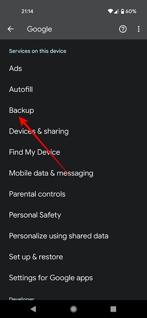 Recover Sms Settigns Backup Option