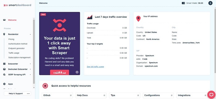Smartproxy Review Welcome Dashboard