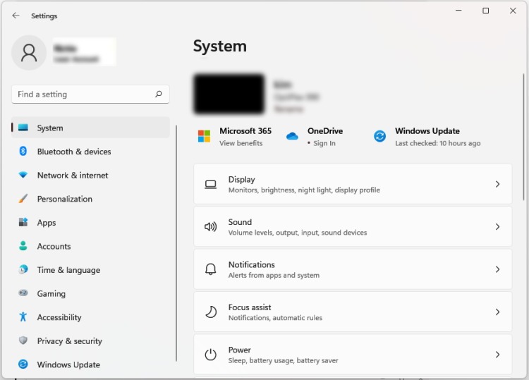 Windows System Settings