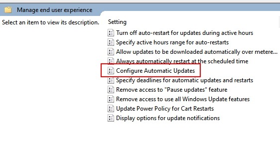 Group Policy configure Automatic Updates