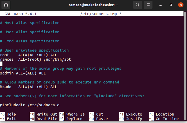 Sudoers Edit Restricted Sudo