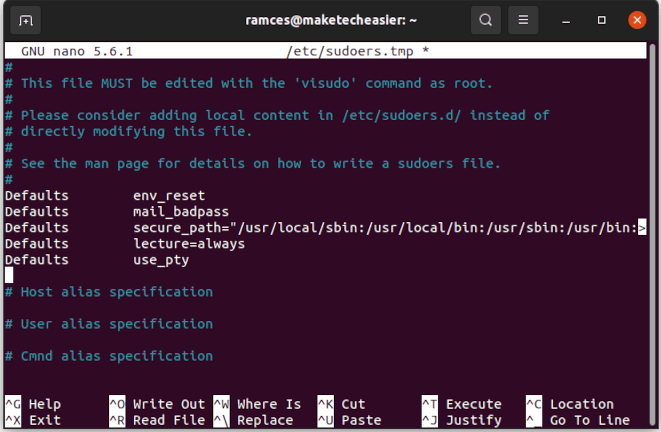Sudoers Edit Use Pty Option