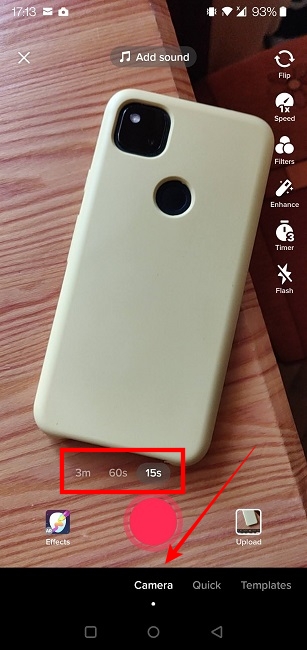 Tiktok Stories Camera Options