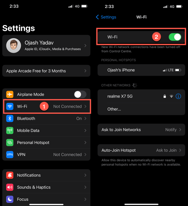 Turn Off And Turn On Wifi
