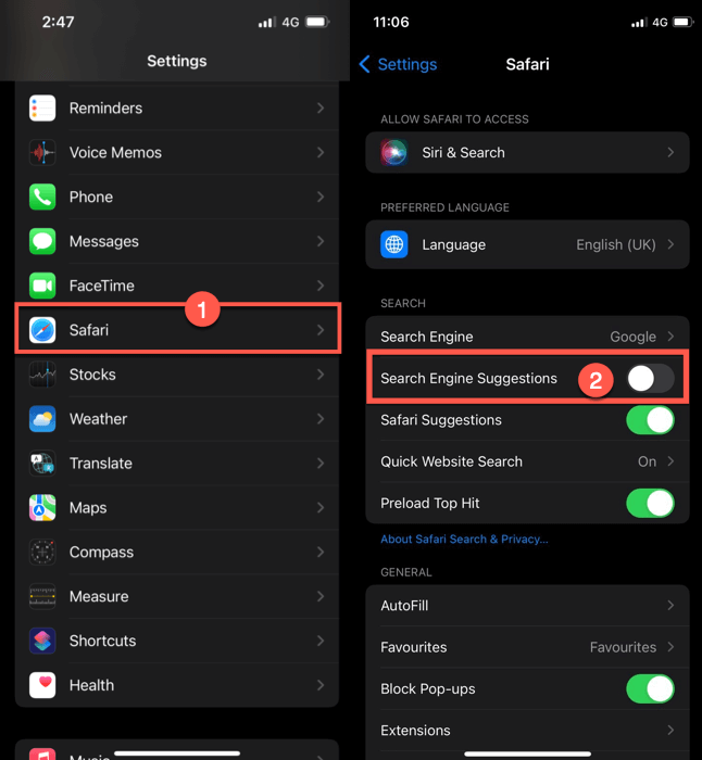 Turn Off Seqarch Engine Suggestions