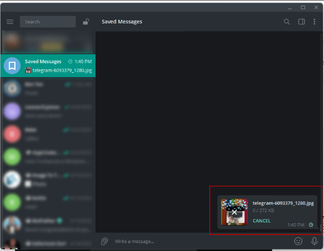 Using Telegram Saved Messages Step 5