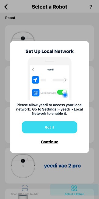 Yeedi Vac 2 Pro Add Robot
