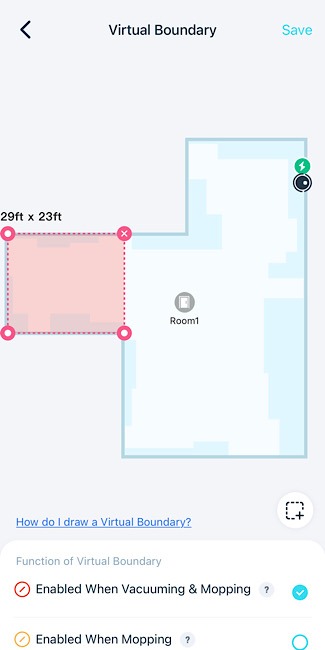 Yeedi Vac 2 Pro Virtual Boundary