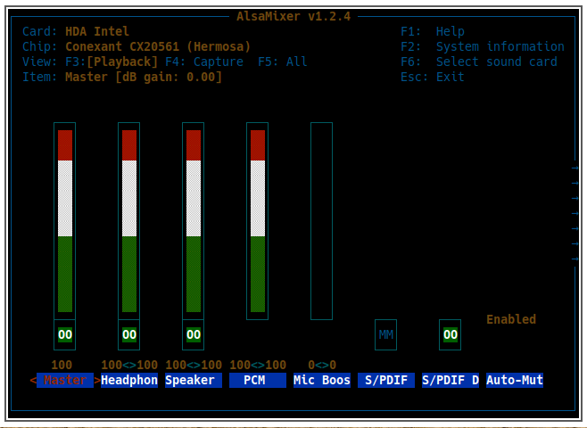 5 Kernel Tips 02 Alsamixer Window