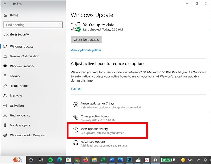 Bad System Config Windows Update Screen