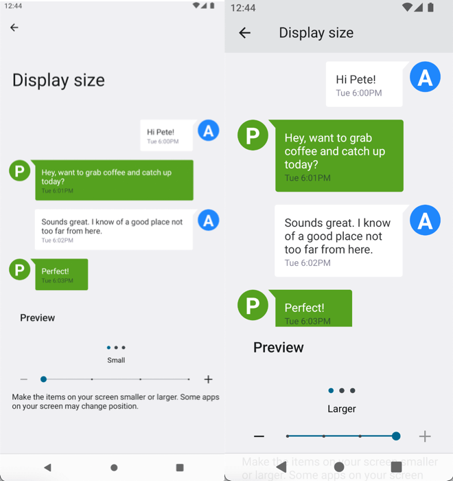Display Size Changes Display Settings Menu Android
