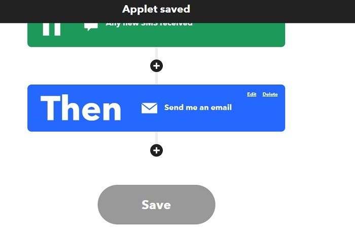Forward Sms Android Ifttt Applet Saved