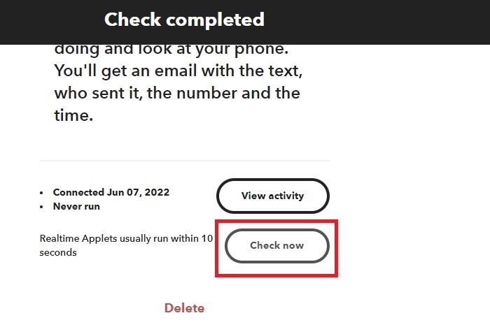 Forward Sms Android Ifttt Check Completed
