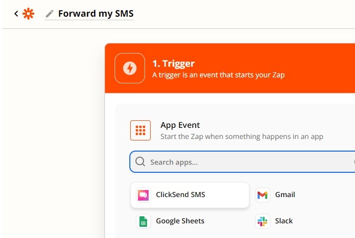 Forward Sms Android Zapier Trigger Select