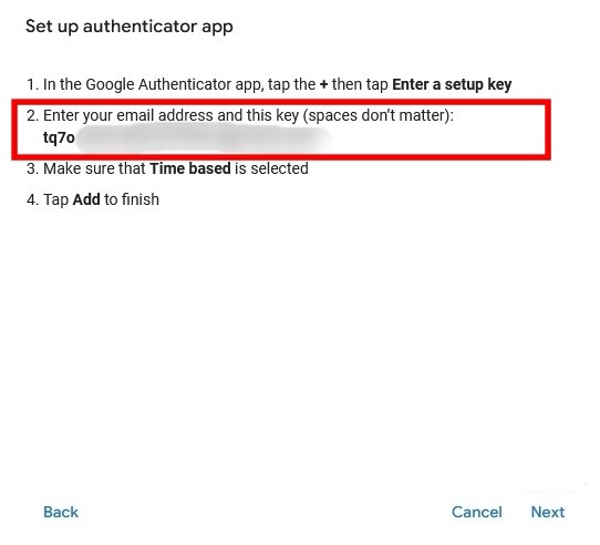 Copying your Google Authenticator code to use in other apps.