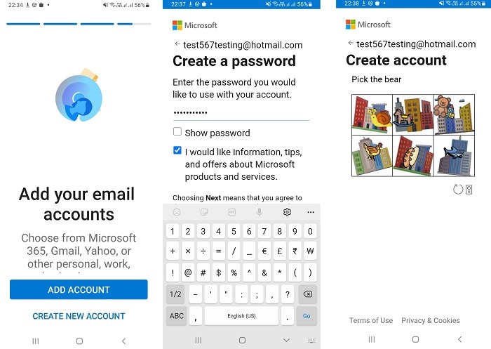 Hotmail Create Hotmail Account Mobile Device