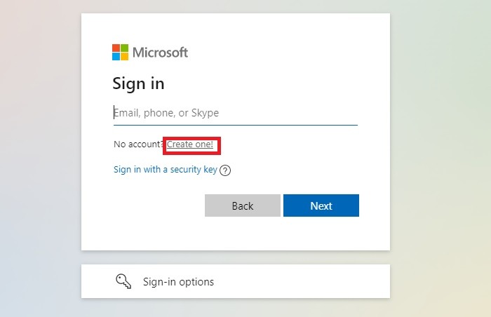 Hotmail Create One Account