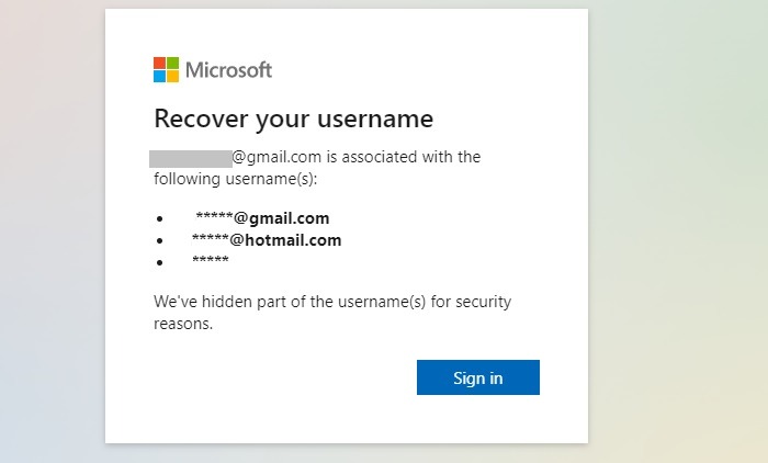 Hotmail Username Associations
