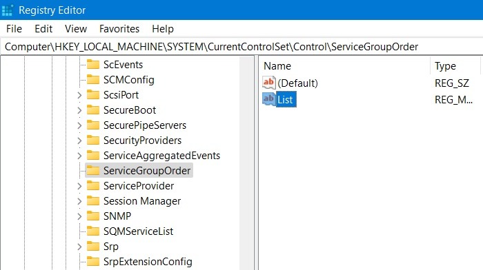 Double-clicking on key in Registry Editor.