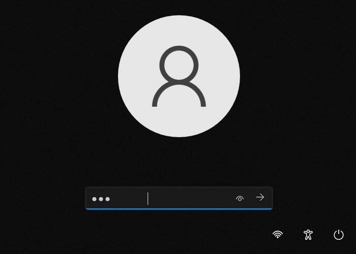 Blank Lock Screen view. 