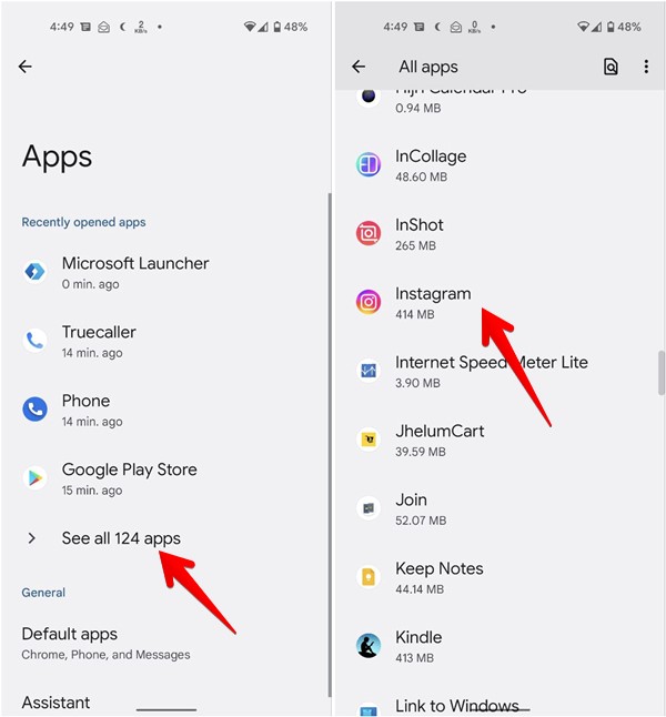 Instagram Android Apps Setting