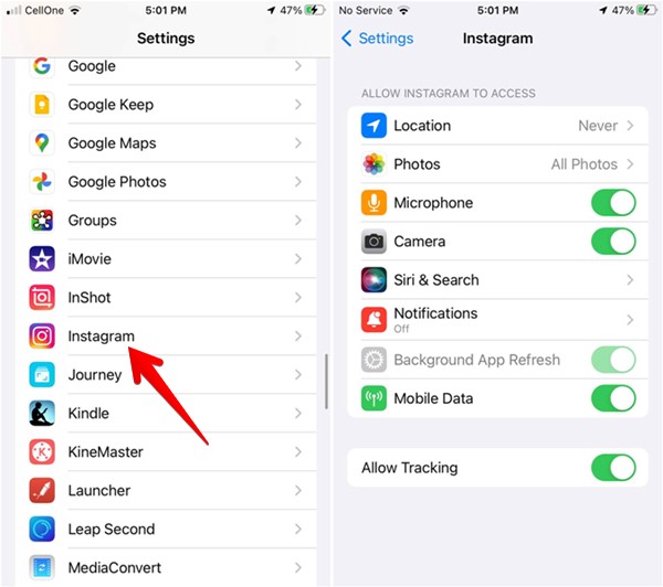 Instagram Permissions Iphone