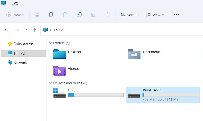 Ram Drive Windows Ramdisk Windows11 File Explorer