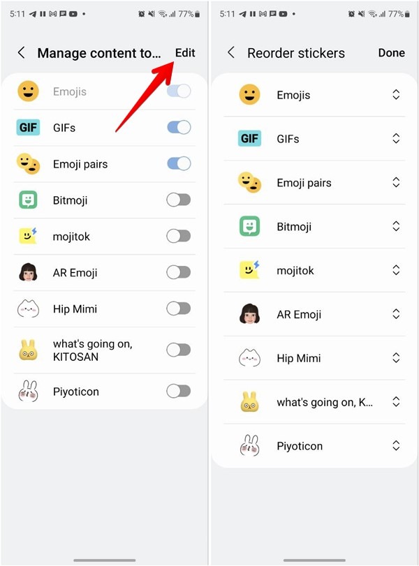 Samsung Keyboard Emojis Reorder