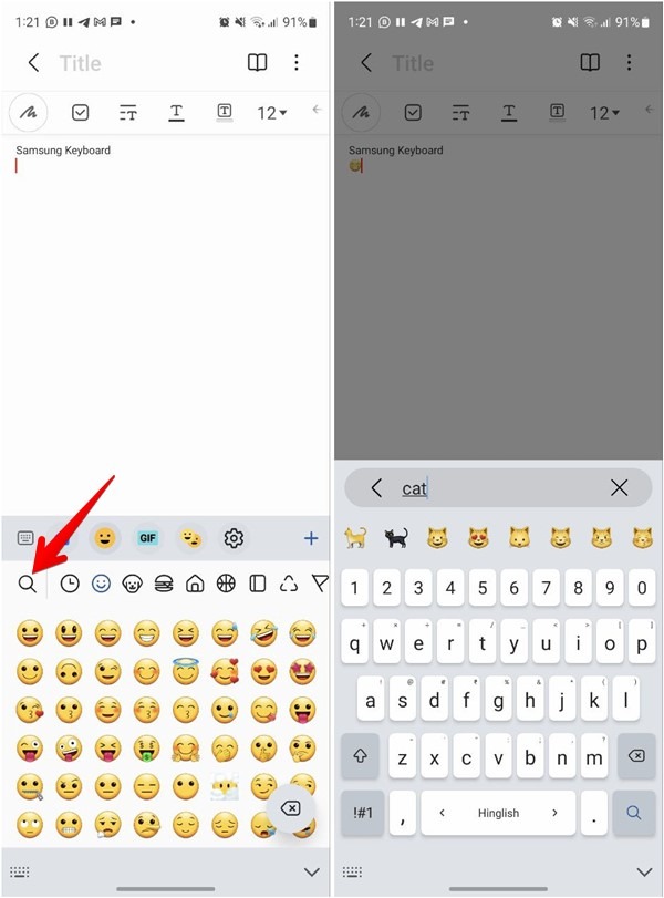 Samsung Keyboard Emojis Search