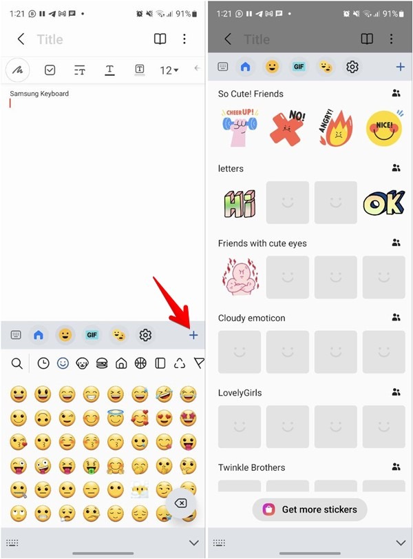 Samsung Keyboard Emojis Sticker Packs