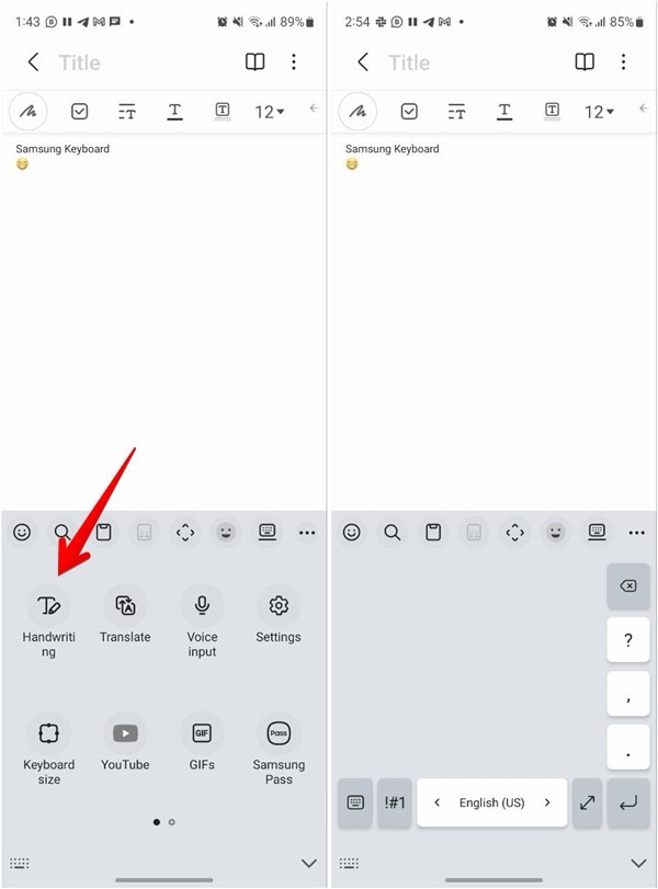 Samsung Keyboard Handwriting