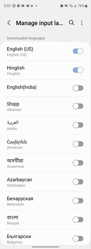 Samsung Keyboard Language Select