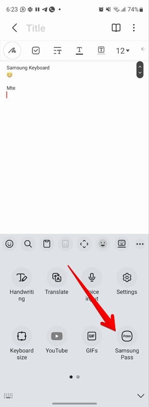 Samsung Keyboard Pass