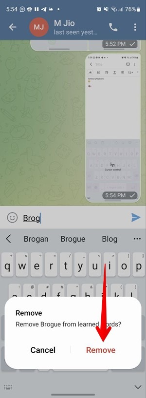 Samsung Keyboard Remove Learned Word